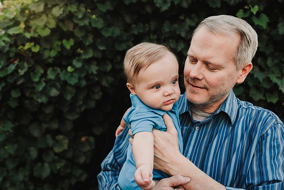 father lovingly looking at his baby son in Roswell, georgia