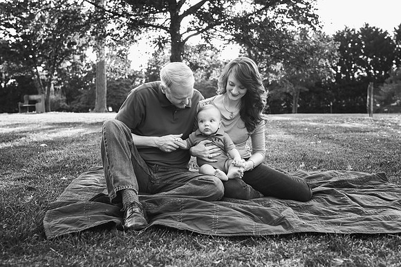 Black and white family portrait by Monica carlson Photography