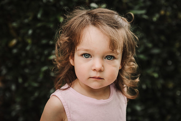 portrait of a blue eyed girl by monica carlson photography