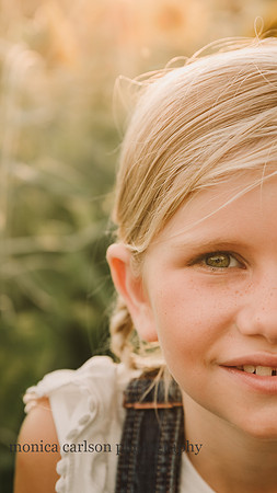 upclose portrait for a half of a blonde girls face