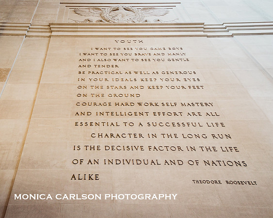 theodore roosevelt quote on the wall at the museum of natural history in new york city
