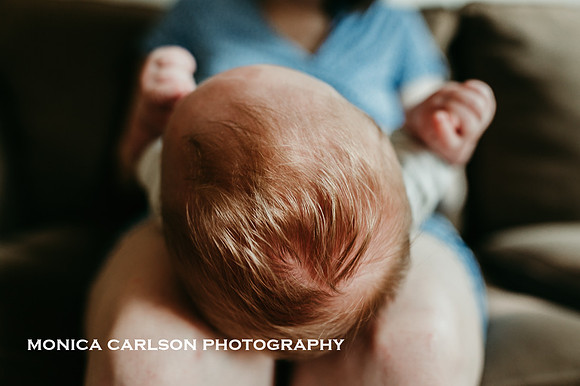 Beautiful red haired newborn in his home outside Atlanta