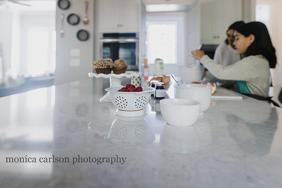 girls fixing breakfast together