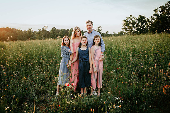 portrait of a family on a flower field at Prospect farm
