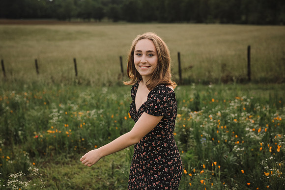 girl on a wildflower field at Prospect farms