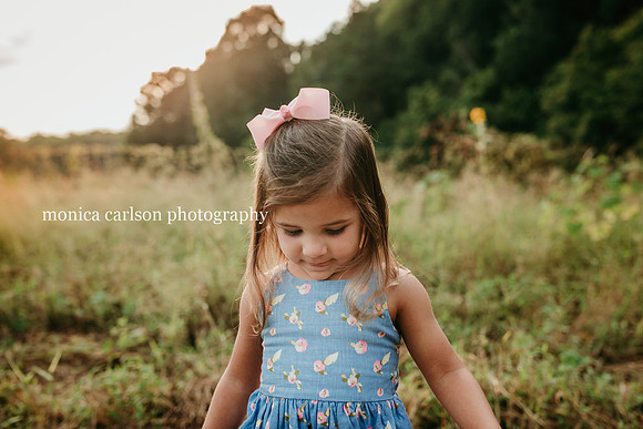 little girl looking down