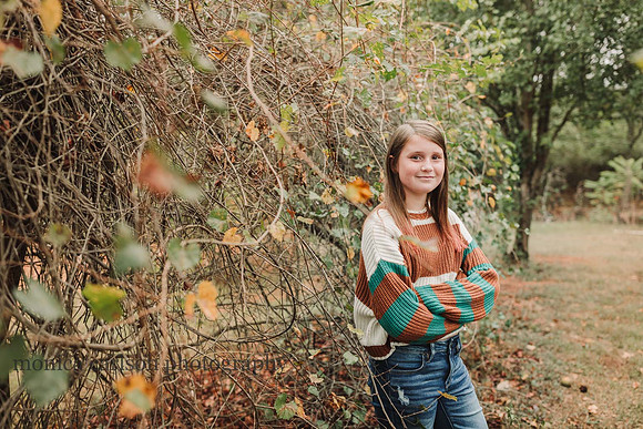 portrait of a girl in front of fall foliage by monica carlson photography