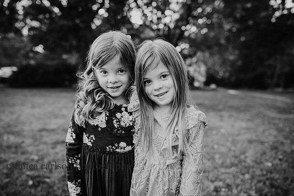 Black and white portrait of twin sisters by Monica Carlson Taken at Barrington Hall