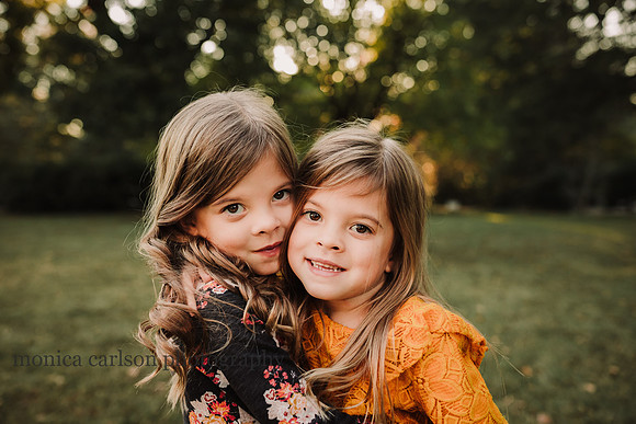 Portrait of six year old twins from Alpharetta, georgia