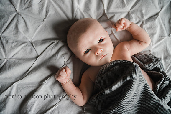 portrait of a newborn during a in home photo session