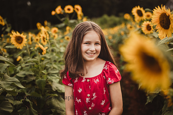 portrait of a cheerful brunette girl in a field of flowers