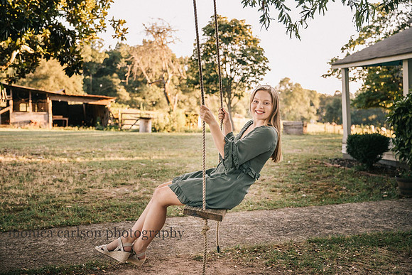 high school senior on a swing